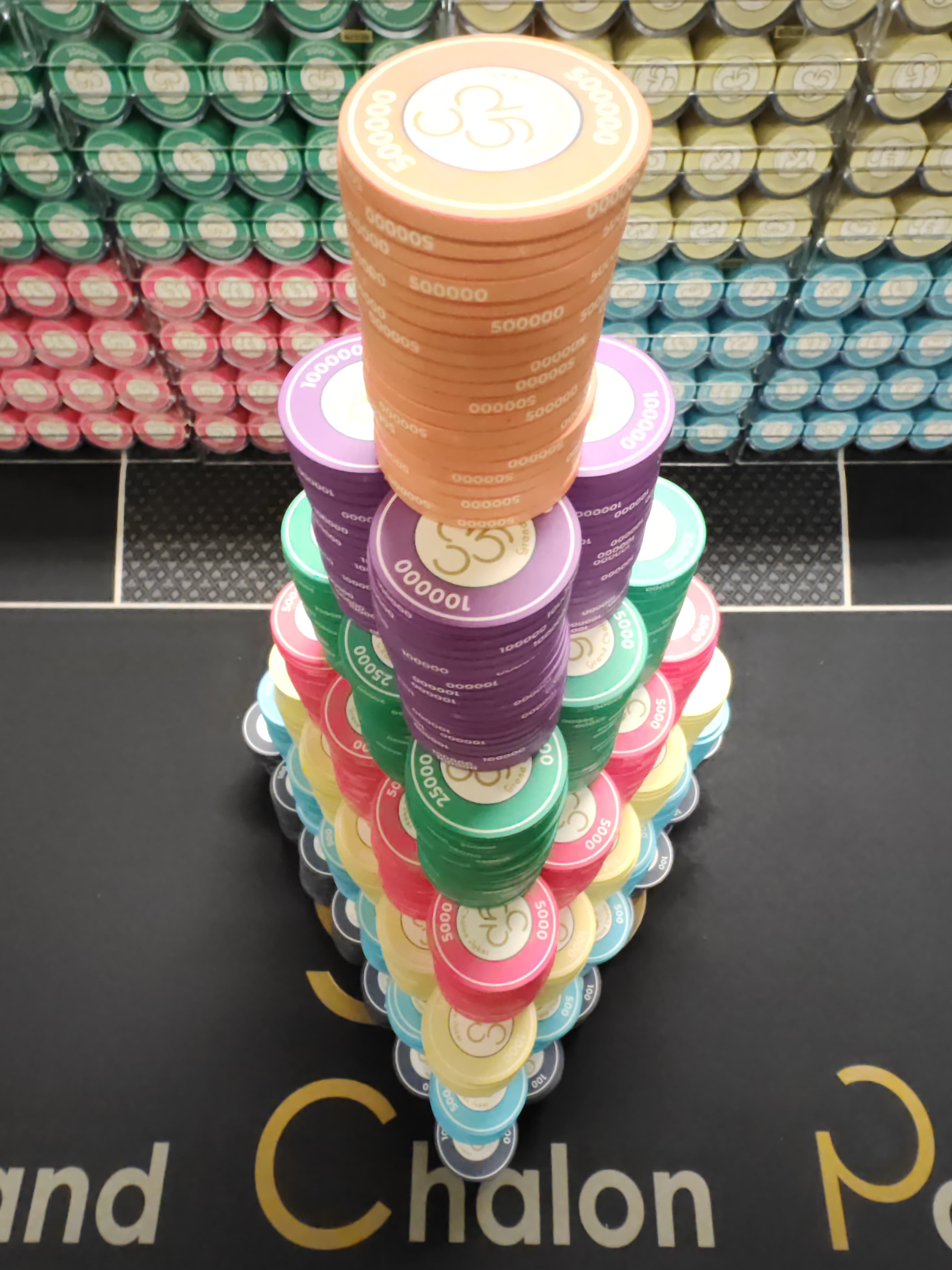 Jetons personnalisés Grand Chalon Poker en gros plan